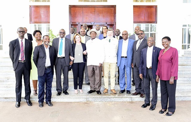 Museveni meets the PR team, Ugandan tourism and wildlife officials 