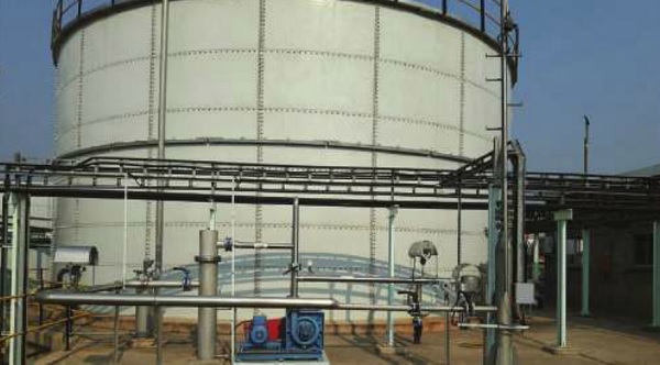 Part of the biogas power project at Nile Breweries.