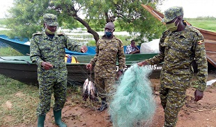 Confiscated illegal fishing gear set on fire in Kalangala - New